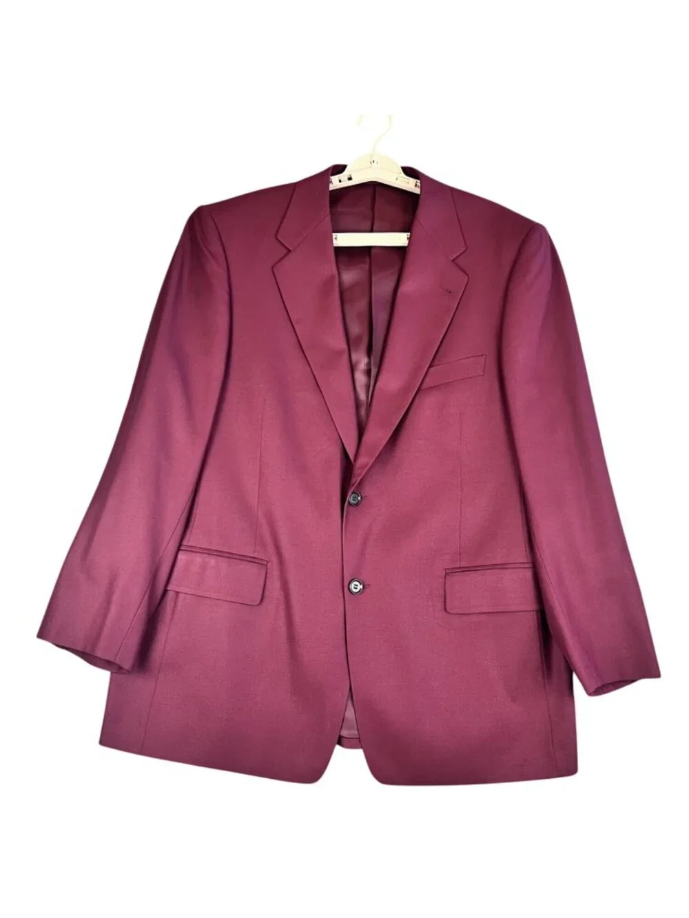 Mens 43 Red Sport Coat Wool Silk 2-Button Blazer Jacket Roundtree & Yorke NWT